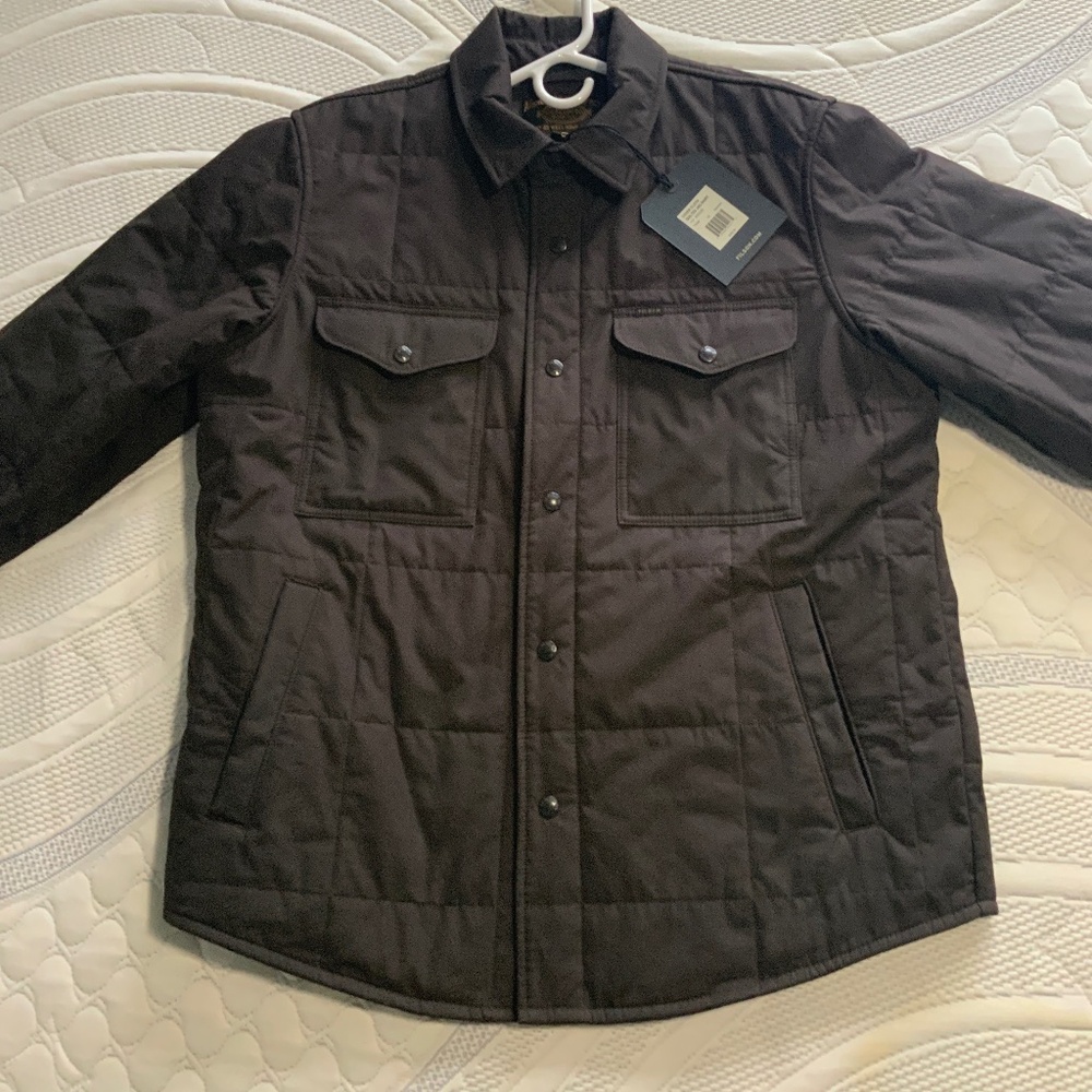 Filson Cover Cloth Quilted Jac Shirt Cinder Large